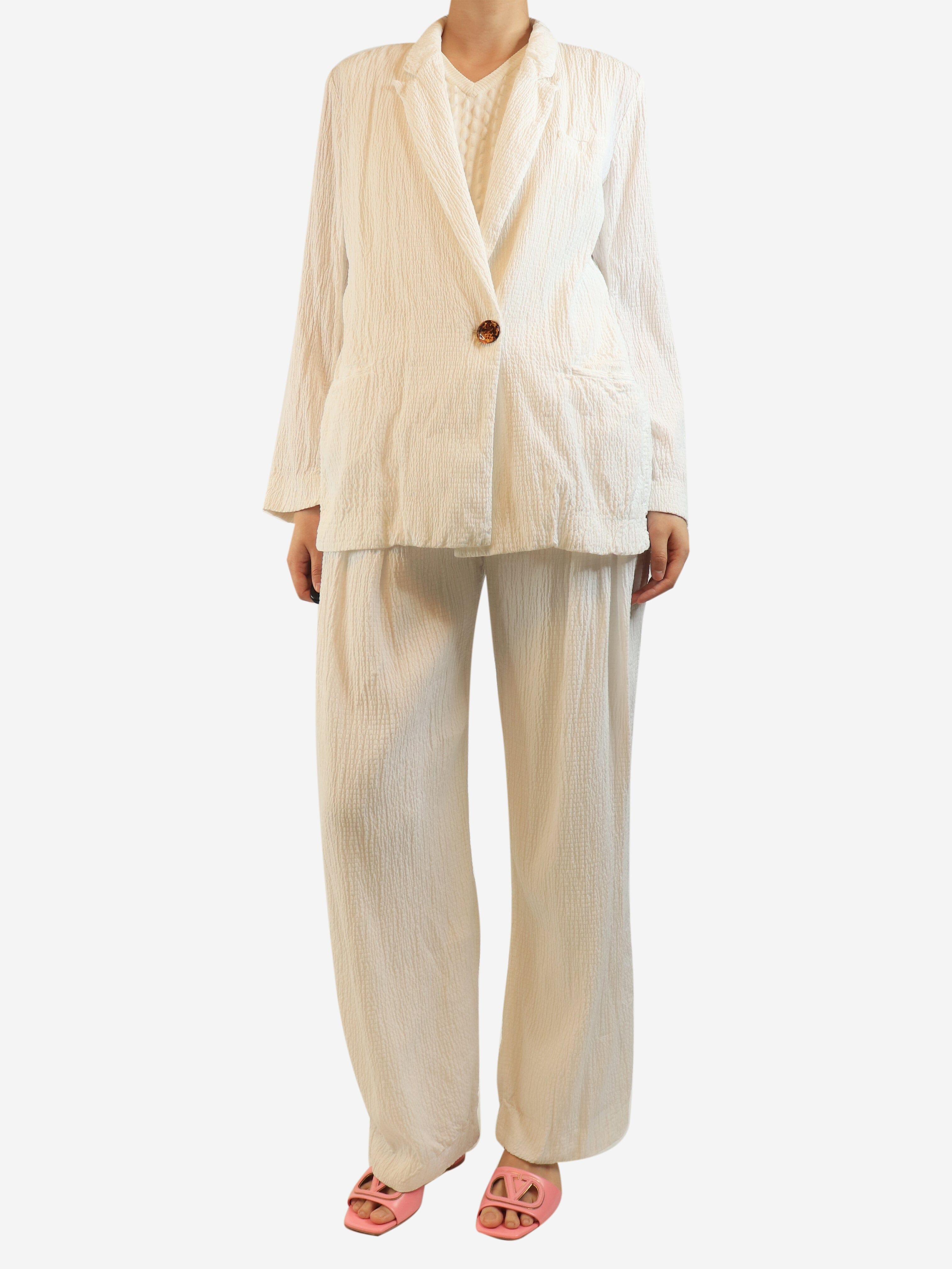 White textured two piece set - size UK 12 Sets Victoria Beckham 