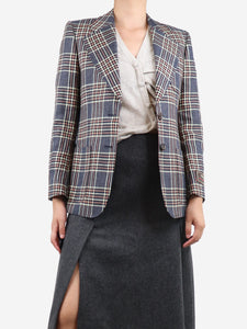 Gucci Blue checkered blazer - size UK 8