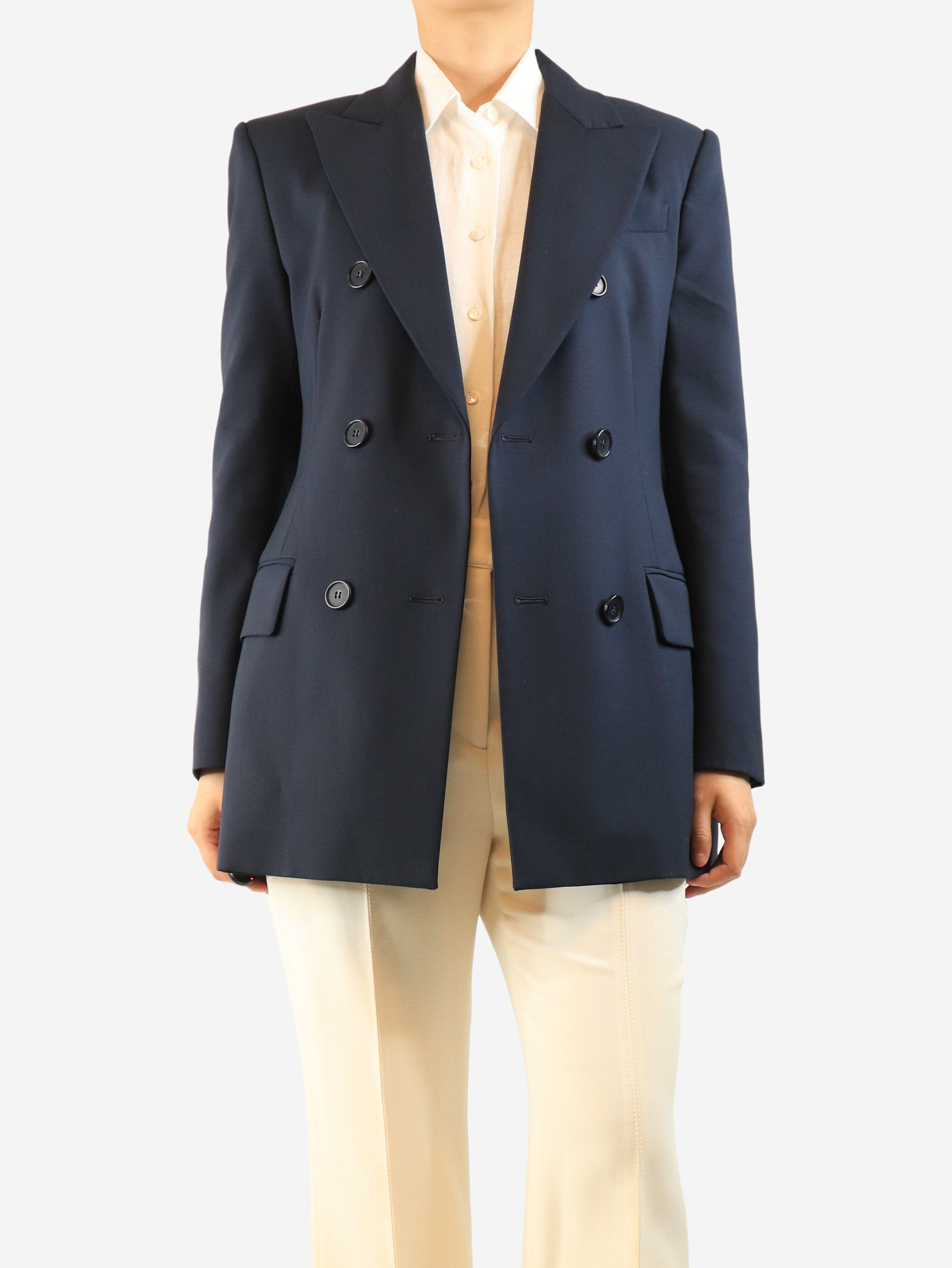 Navy double-breasted blazer - size UK 12 Coats & Jackets Sportmax 