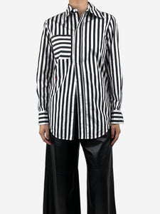 Victoria Beckham Black striped cotton shirt - size UK 8