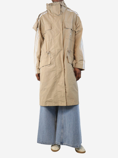 Beige side-stripe shell parka - size UK 4 Coats & Jackets Stella McCartney x Adidas 