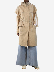 Stella McCartney x Adidas Beige side-stripe shell parka - size UK 4
