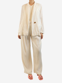 White textured two piece set - size UK 12 Sets Victoria Beckham 