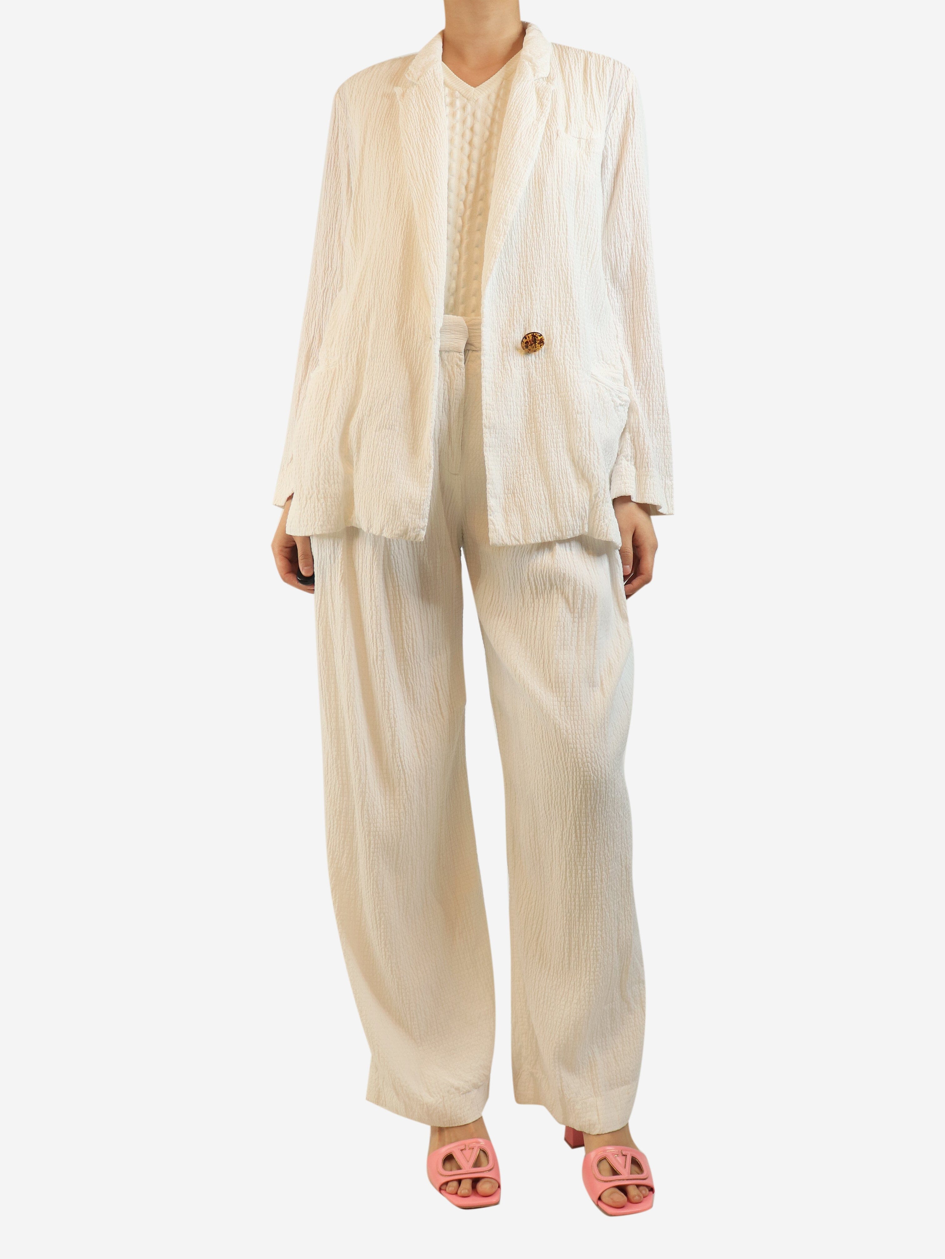 White textured two piece set - size UK 12 Sets Victoria Beckham 