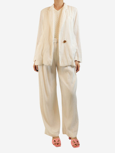 White textured two piece set - size UK 12 Sets Victoria Beckham 