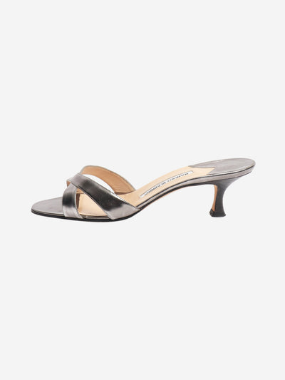 Silver kitten heels - size EU 39.5 (UK 6.5) Heels Manolo Blahnik 