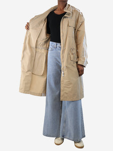 Stella McCartney x Adidas Beige side-stripe shell parka - size UK 4