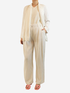 White textured two piece set - size UK 12 Sets Victoria Beckham 
