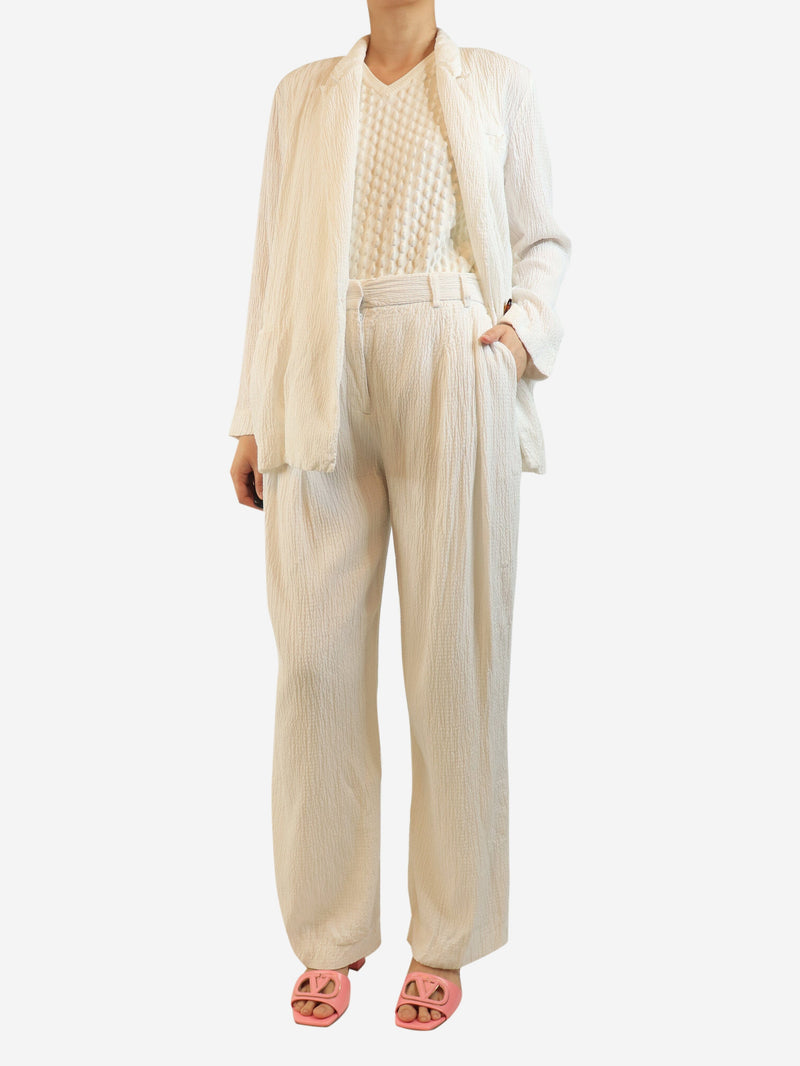 White textured two piece set - size UK 12 Sets Victoria Beckham 
