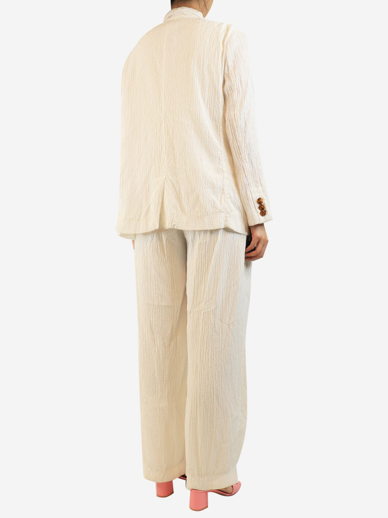 White textured two piece set - size UK 12 Sets Victoria Beckham 
