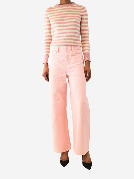 Pink Le Jane wide-leg cropped jeans - size UK 8 alternate image