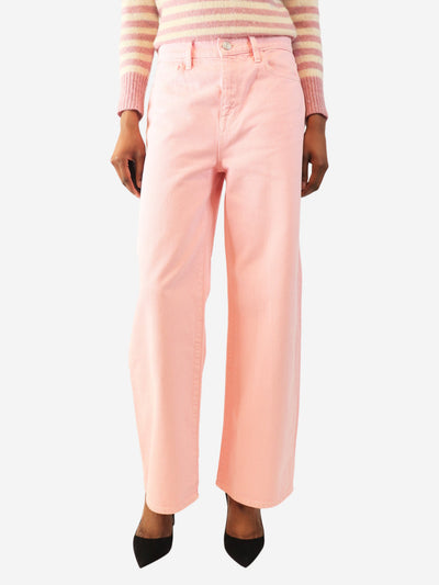 Pink Le Jane wide-leg cropped jeans - size UK 8 Denim Frame 