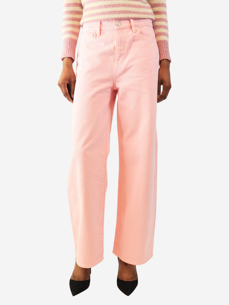Pink Le Jane wide-leg cropped jeans - size UK 8 product image