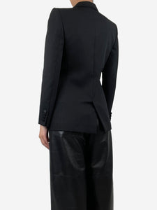 Saint Laurent Black single-buttoned wool blazer - size UK 8