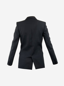 Saint Laurent Black single-buttoned wool blazer - size UK 8