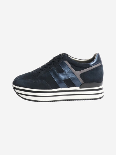Navy midi platform H483 sneakers - size EU 37 Trainers Hogan 