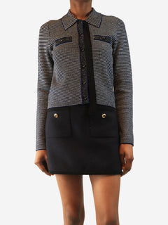 Navy cropped knit cardigan - size UK 8 Knitwear Sandro 
