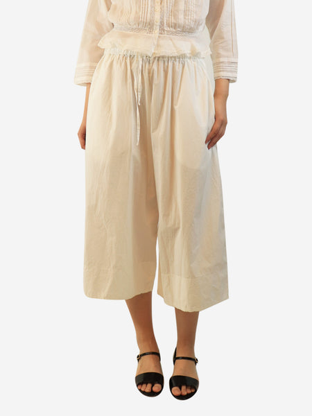 White 3/4 drawstring trousers - size S product image