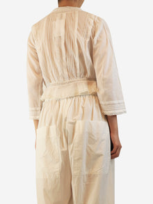 White lace-trim cotton blouse - size S Tops Doen 