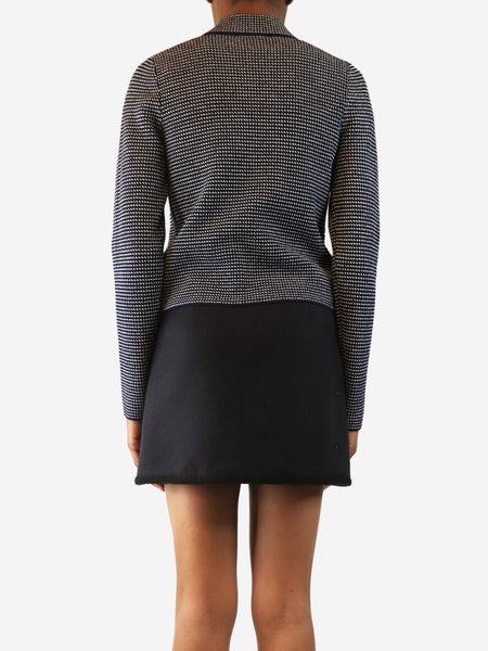 Navy cropped knit cardigan - size UK 8 alternate image
