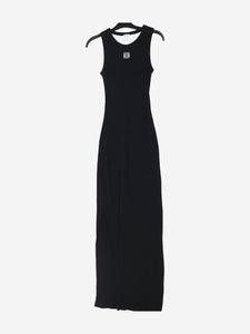 Loewe Black ribbed body-con logo dress - size XS
