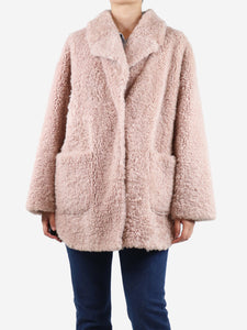 Brunello Cucinelli Dusty pink reversible sheepskin jacket - size UK 10