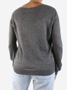 Milly Grey long-sleeved sparkly sweater - size M