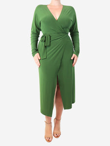 Norma Kamali Green midi wrap dress - size M