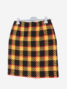 Marni Multicolour boucle check pencil skirt - size UK 6