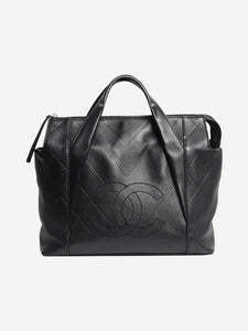 Chanel Black vintage 2005 V-Stitch lambskin tote bag