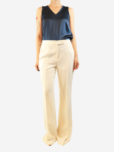 Ivory crepe trousers - size UK 10 alternate image
