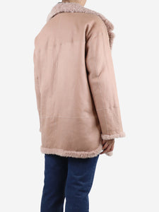 Brunello Cucinelli Dusty pink reversible sheepskin jacket - size UK 10