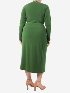 Norma Kamali Green midi wrap dress - size M