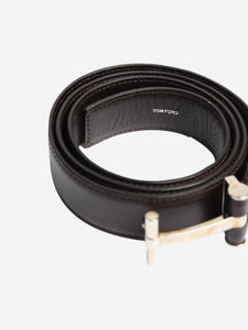 Tom Ford Brown T-buckle leather belt