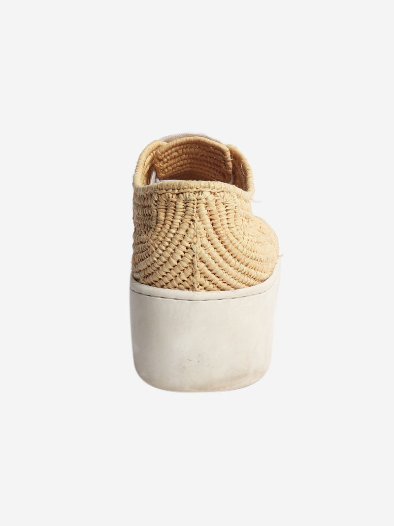 Neutral woven raffia platform shoes - size EU 38.5 Flat Shoes Clergerie 