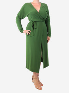 Norma Kamali Green midi wrap dress - size M