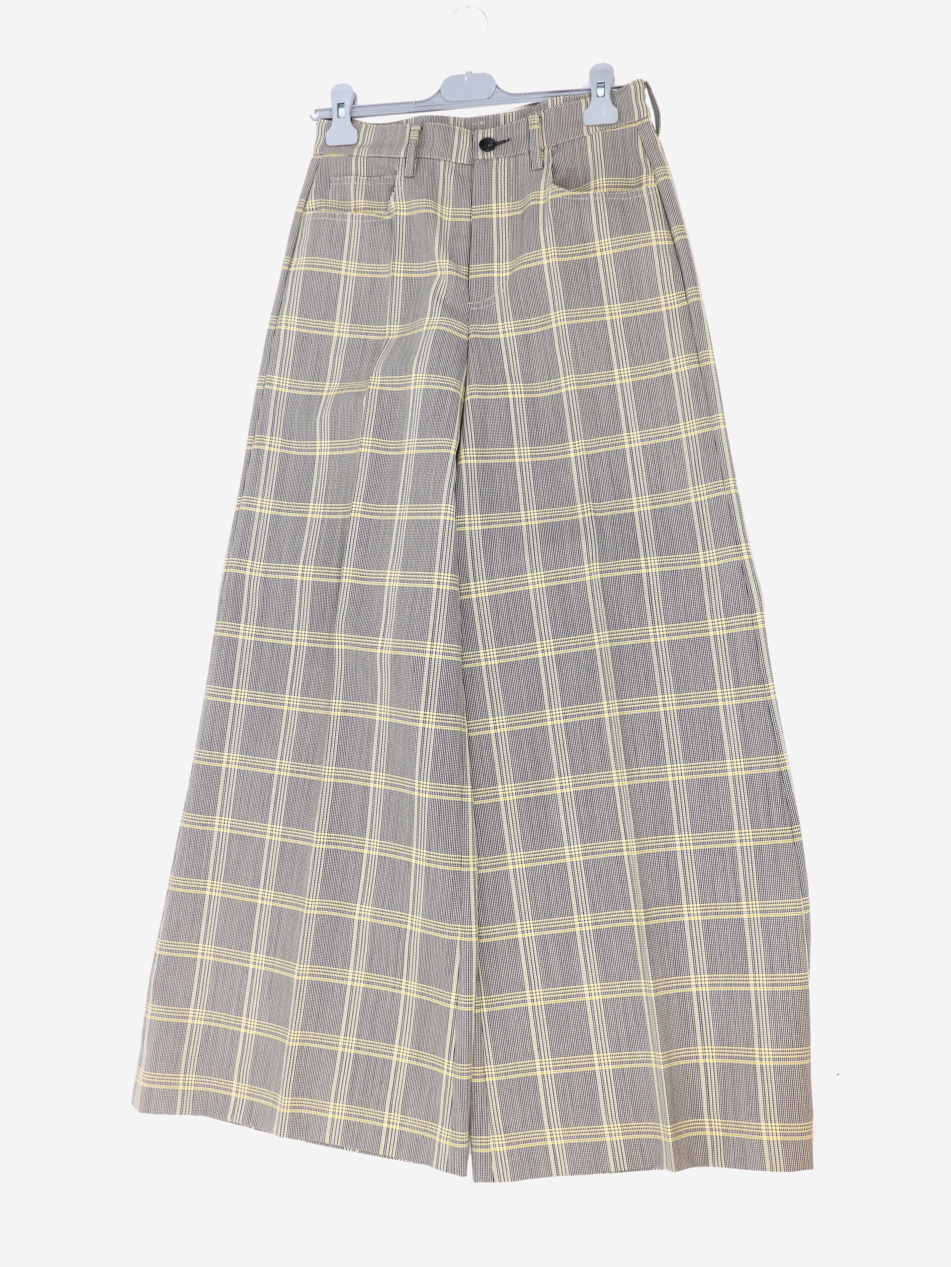 Black and yellow check wool-blend trousers - size UK 6 Trousers Marni 