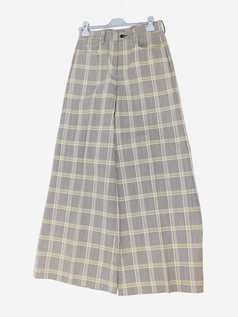 Black and yellow check wool-blend trousers - size UK 6 Trousers Marni 