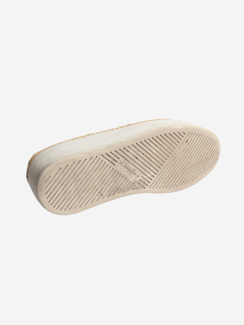 Neutral woven raffia platform shoes - size EU 38.5 Flat Shoes Clergerie 