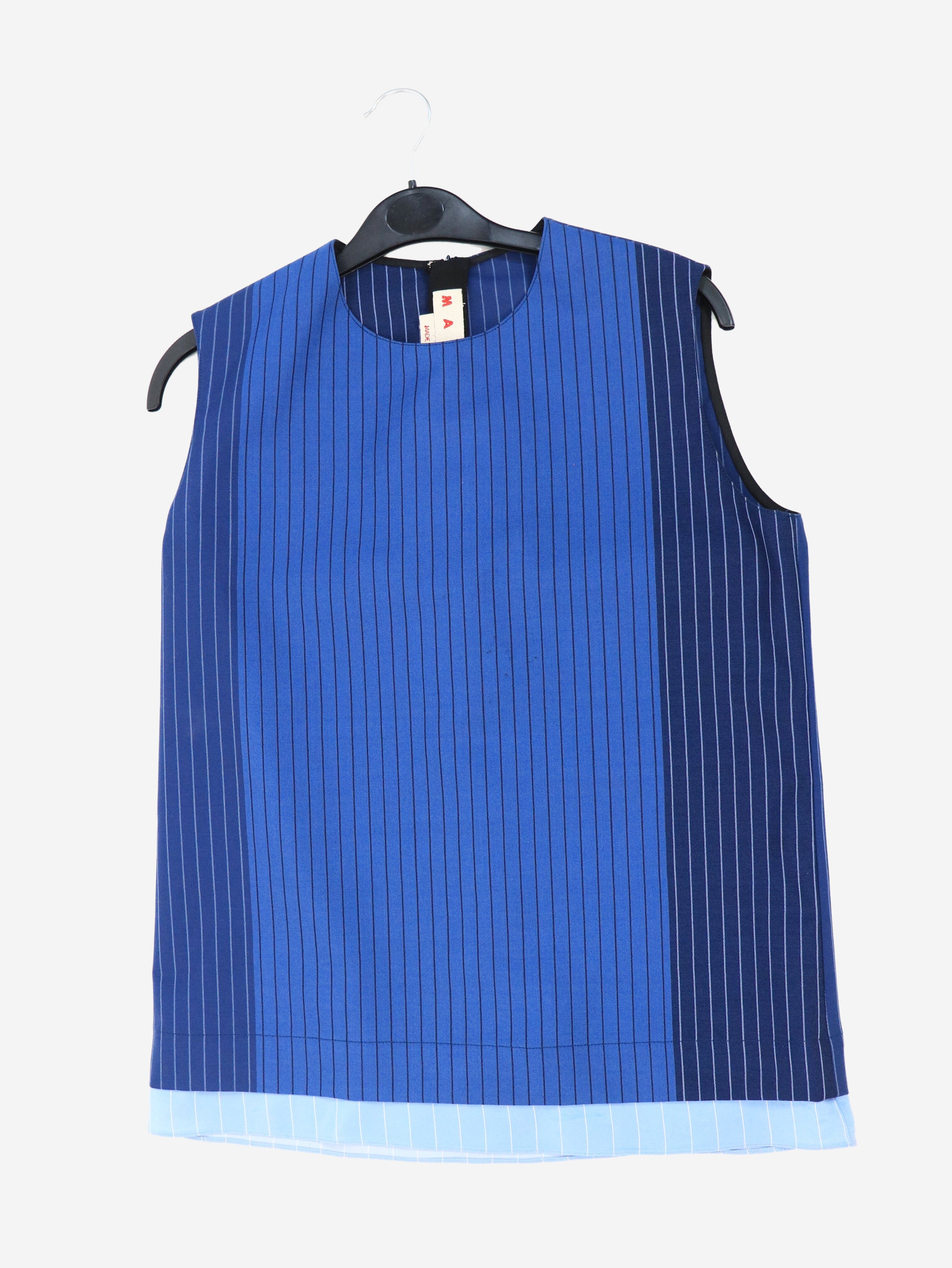 Blue sleeveless pinstripe top - size UK 6 Tops Marni 