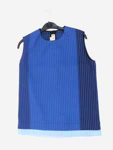 Marni Blue sleeveless pinstripe top - size UK 6