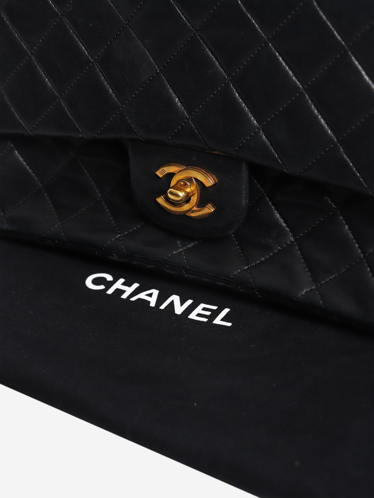 Black vintage lambskin Medium Classic Double Flap bag Shoulder bags Chanel 