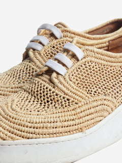 Neutral woven raffia platform shoes - size EU 38.5 Flat Shoes Clergerie 
