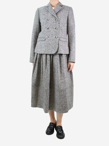 Holland & Holland Grey wool blazer and skirt set - size UK 10