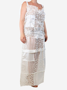 Róisín Pierce White lace embroidered maxi dress - size