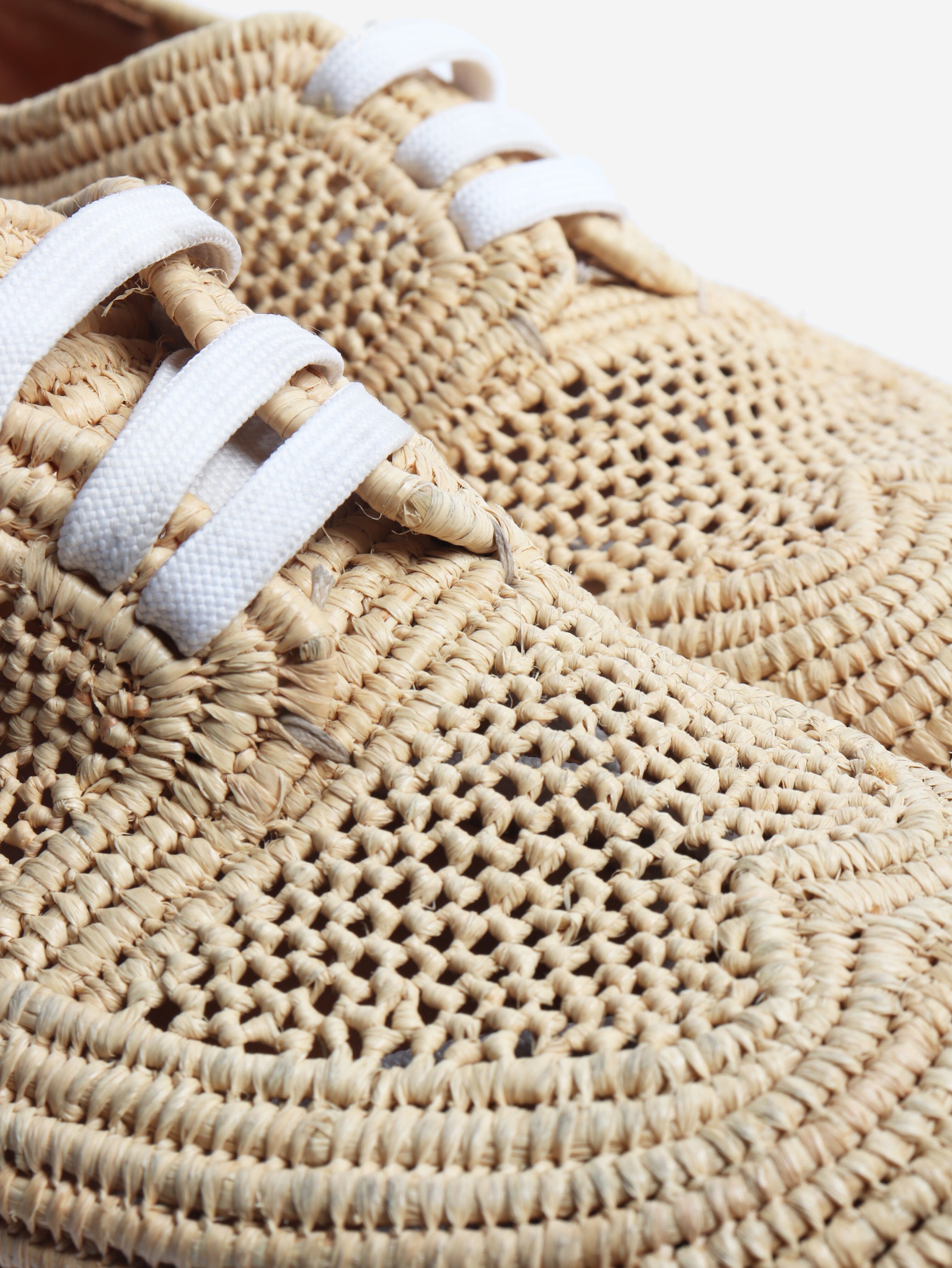Neutral woven raffia platform shoes - size EU 38.5 Flat Shoes Clergerie 