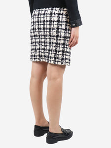 Chanel Black and white tweed checkered midi skirt - size UK 8