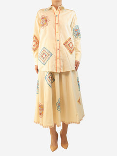 Cream skirt and blouse two piece set - size UK 10 Sets Zimmermann 