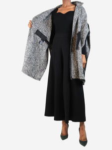 Carolina Herrera Black and white oversized tweed cape - size S