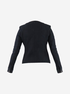 Chanel Black lace-trimmed jacket - size UK 8